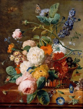 Fleurs œuvres - matin gloire Flores Butterlies Jan van Huysum fleurs classiques